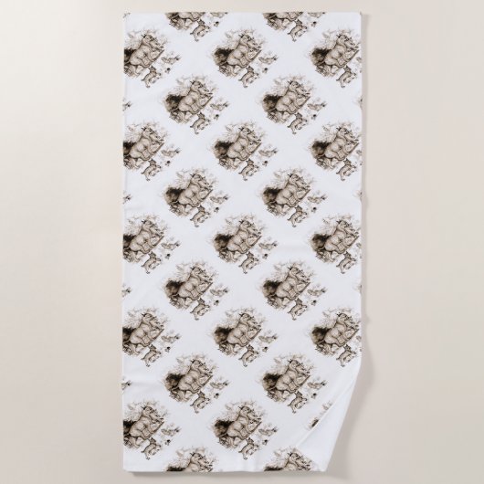 Bobcat-familie Strandlaken (Voorkant)