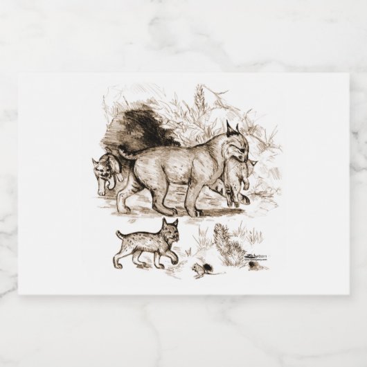 Bobcat-familie Voedselcontainer Etiket (Enkel label)