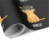 Bobcat Grappige Kat Bob Haar Pun Donker BG Cadeaupapier (Rol Hoek)