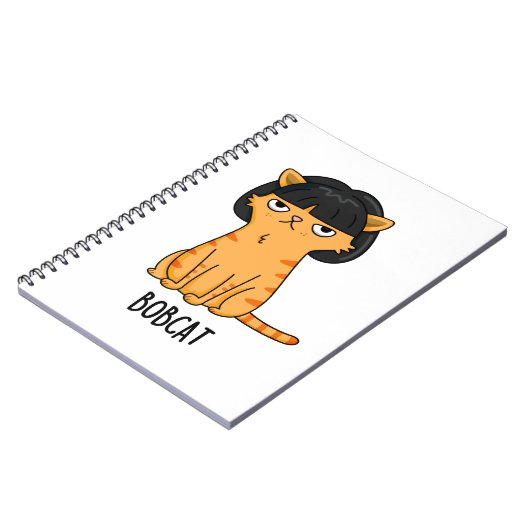 Bobcat Grappige Kat Bob Kapsel Woordgrap  Notitieboek (Linkerzijde)