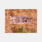 Bobcat Hunting | Autumn Forest Fleece Deken (Voorkant (Horizontaal))