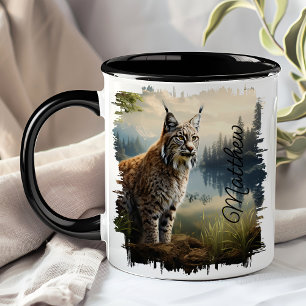 Bobcat in bosvlakte mok