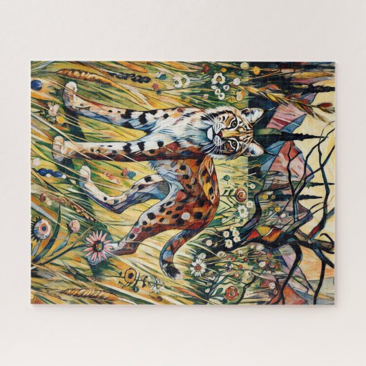 Bobcat in een weide 500 stuk puzzel legpuzzel (Horizontaal)