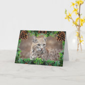 Bobcat Kerst Kaart (Gele Bloem)