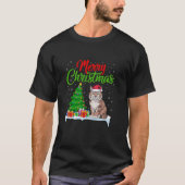 Bobcat Kerstboom Lights Funny Xmas Bobcat Lov T-shirt (Voorkant)