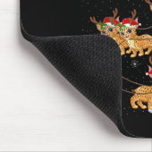Bobcat Lynx Santa Sleigh Flying Funny Magical Chri Muismat (Hoek)