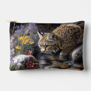 Bobcat met wilde bloemen Schilderachtig kunst Etui