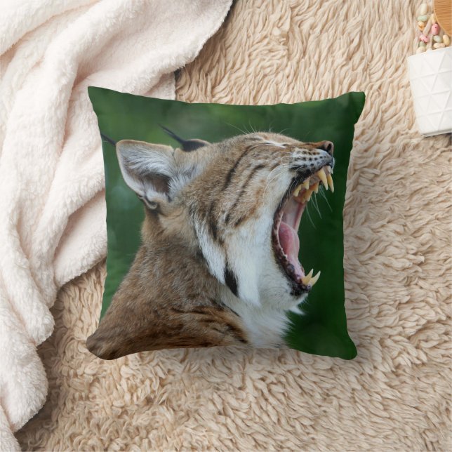 Bobcat Profile Yawning Pillow Kussen (Deken)