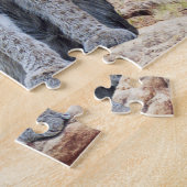 Bobcat rust tussen rotsen in bergen legpuzzel (Zijkant)