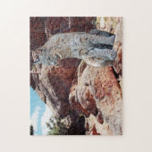 Bobcat rust tussen rotsen in bergen legpuzzel (Verticaal)