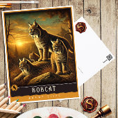Bobcat | Schattige familie Briefkaart