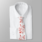 Bobcat Wild Cat Team Mascot Necktie Red/White Stropdas (Gebonden)