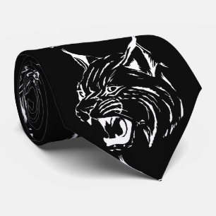 Bobcat Wild Cat Team Mascot White op om het even w Stropdas