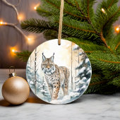 Bobcat Winter Woodland Keramisch Ornament