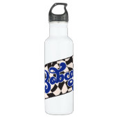 Bobcats Checkerboard Water Bottle: Blue Waterfles (Voorkant)