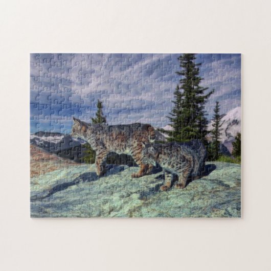 Bobcats in de bergen legpuzzel (Horizontaal)