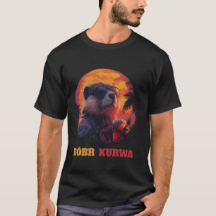 Bober Bobr Bóbr Bieber Kurwa Meme Funny Retro Meme T-shirt