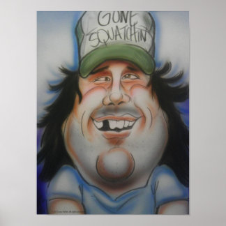 Bobo Bigfoot Caricature Print
