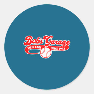 Bobs Garage Honkbal Team Ronde Sticker