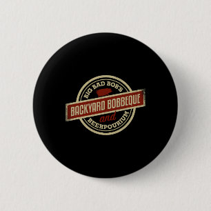 Bobs Who Byrbecue Byckyard BBQ Logo voor Grillers Ronde Button 5,7 Cm