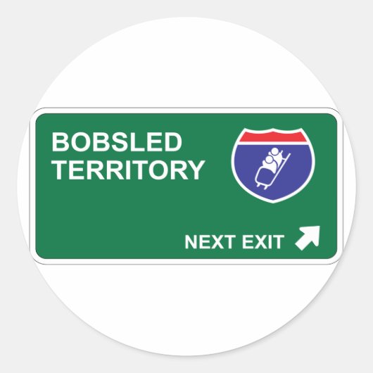 Bobsled Next Exit Ronde Sticker (Voorkant)