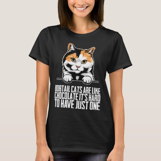 Bobtail cat Bobtail mom Bobtail dad T-shirt (Voorkant)