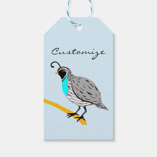 Bobwhite Blue-throated Quail Thunder_Cove Cadeaulabel (Voorkant)