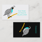 Bobwhite Blue-throated Quail Thunder_Cove Visitekaartje (Voorkant / Achterkant)