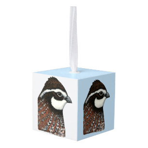 Bobwhite Kwartalkop Kubus Ornament