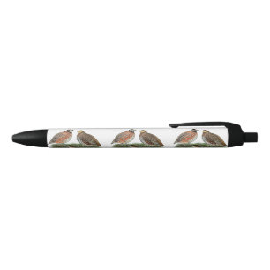 Bobwhite Kwartelfamilie Zwarte Inkt Pen