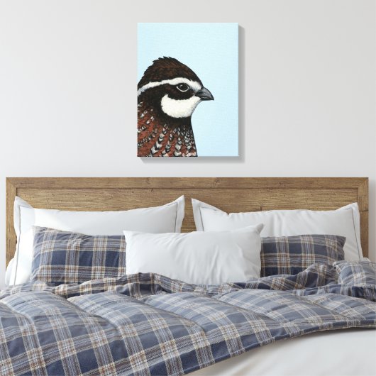 Bobwhite Quail Canvas Afdruk (Insitu (Slaapkamer))