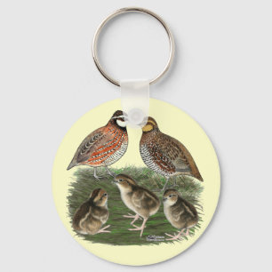 Bobwhite Quail familie Sleutelhanger