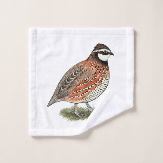 Bobwhite Quail Rooster Bad Handdoek (Wasdoekje)
