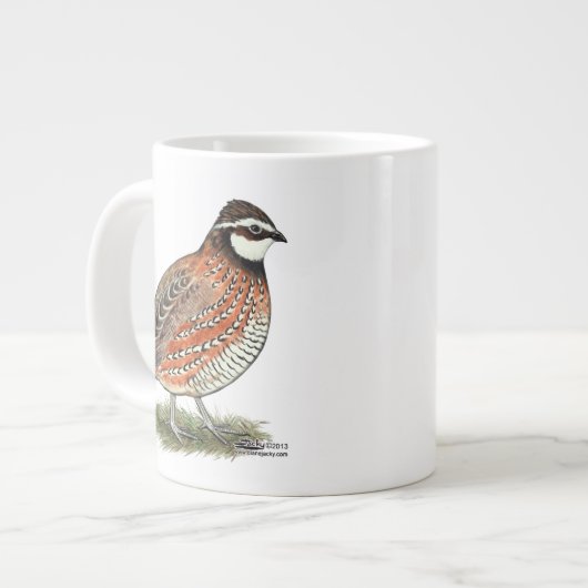 Bobwhite Quail Rooster Extra Grote Mok (Voorkant links)