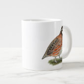 Bobwhite Quail Rooster Extra Grote Mok (Voorkant rechts)