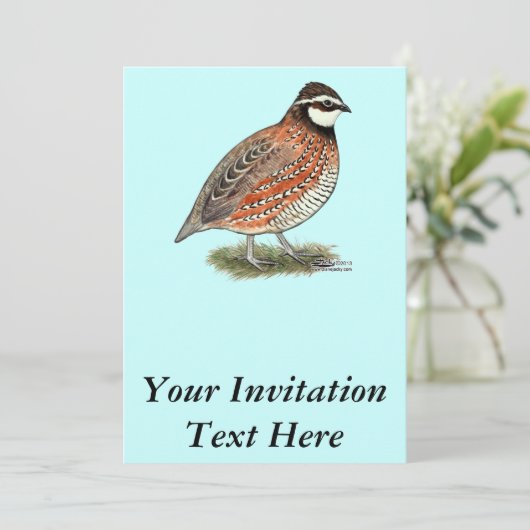 Bobwhite Quail Rooster Kaart (Staand voorkant)