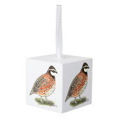 Bobwhite Quail Rooster Kubus Ornament (Achter hoekig)