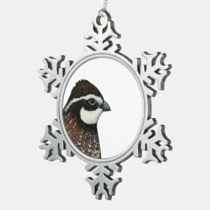 Bobwhite Quail Tin Sneeuwvlok Ornament