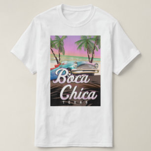 Boca Chica Texas poster op vakantie T-shirt