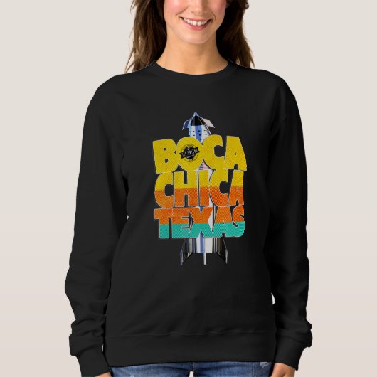 Boca Chica Texas Starship Cool Retro Space Rocket Trui (Voorkant)