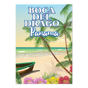 Boca del Drago Panama strand reisposter Foto Afdruk