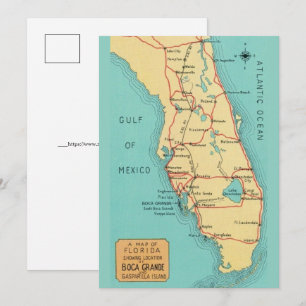 Boca Grande Useppa Florida 5x7 kaart
