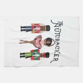 Boca Raton Black Nutcracker Funny Christmas  Theedoek (Horizontaal)