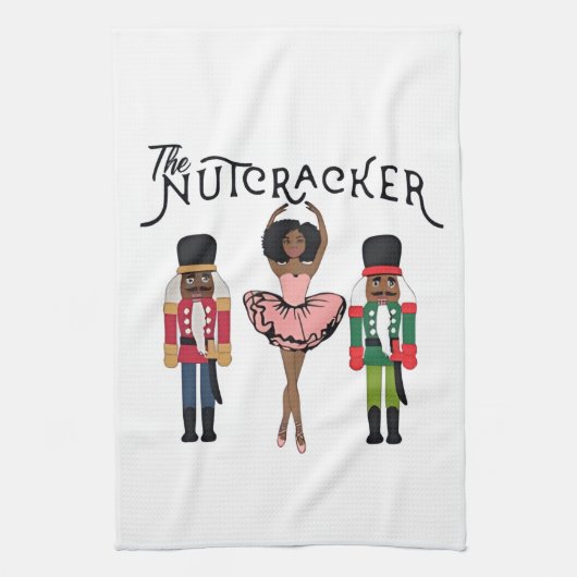 Boca Raton Black Nutcracker Funny Christmas  Theedoek (Verticaal)