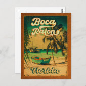 Boca Raton Florida Palm Tree Beach  FL Briefkaart (Voorkant / Achterkant)