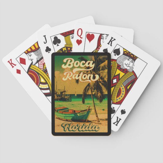 Boca Raton Florida Palm Tree Beach  FL Pokerkaarten (Achterkant)