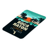 Boca Raton Florida Retro Sunset Beach Souvenirs Magneet (Linkerzijde)
