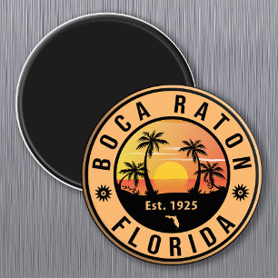 Boca Raton Florida Retro Sunset Beach Souvenirs Magneet