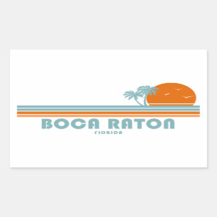 Boca Raton Florida Sun Palm Trees Rechthoekige Sticker