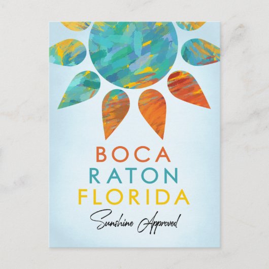 Boca Raton Florida Sunshine Travel Briefkaart (Voorkant)